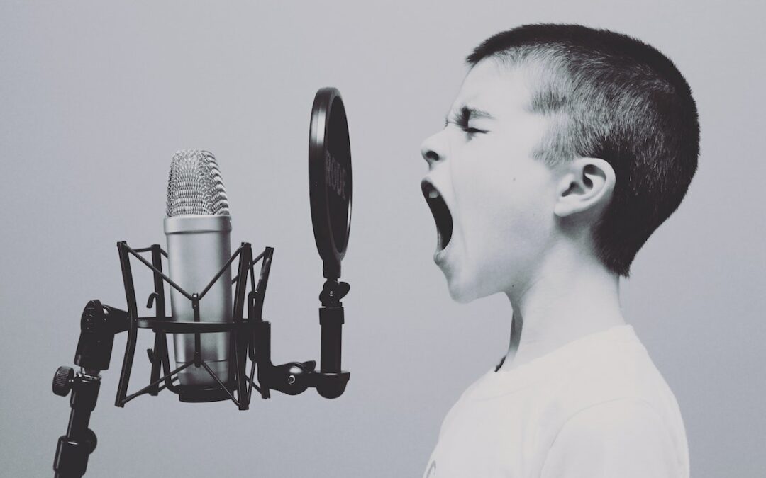 Boy using his voice